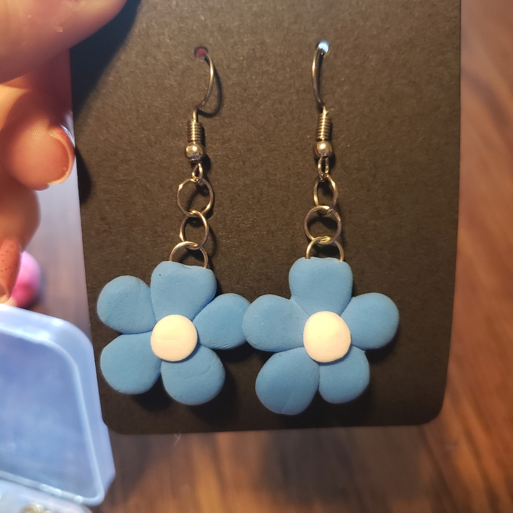Blue flower Earrings